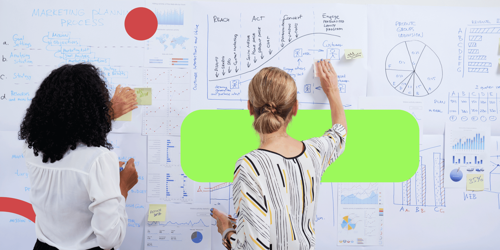 Dos mujeres diseñando una estrategia de marketing B2B